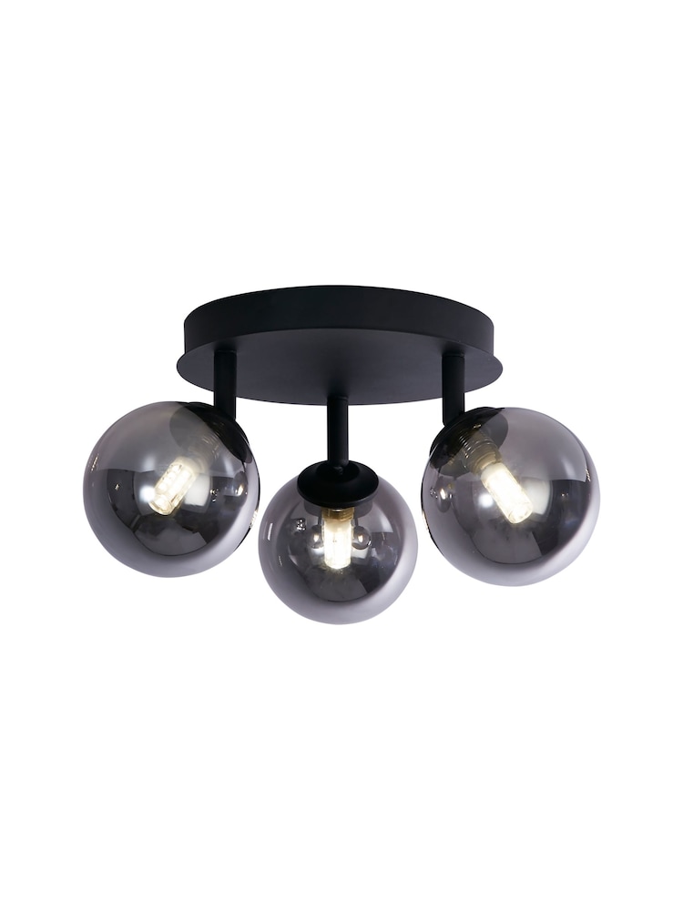 Searchlight Black Voyager 3 Light Semi-Flush Ceiling Light - Image 2 of 4