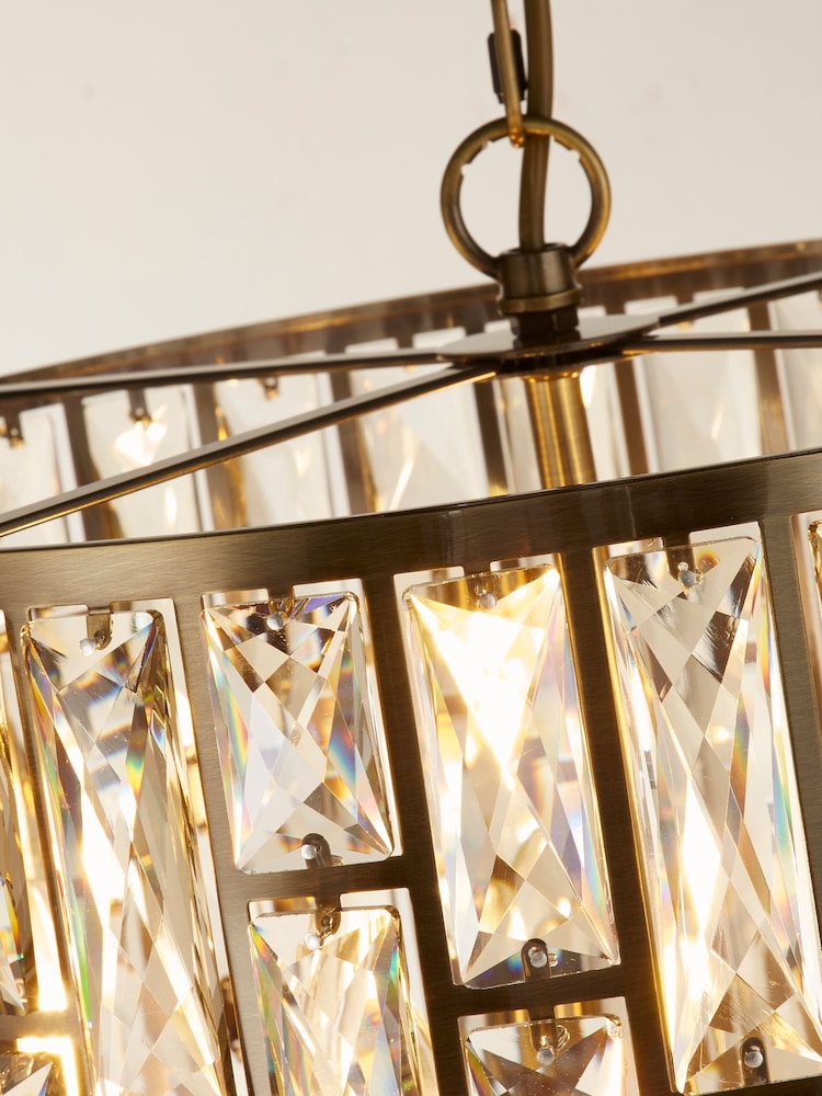 Searchlight Antique Brass Luxe 5 Light Pendant Ceiling Light - Image 4 of 4
