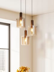 Searchlight Brown Savannah 3 Light Multi-Drop Pendant Ceiling Light - Image 1 of 4