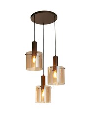 Searchlight Brown Savannah 3 Light Multi-Drop Pendant Ceiling Light - Image 2 of 4