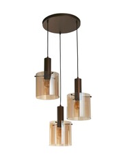Searchlight Brown Savannah 3 Light Multi-Drop Pendant Ceiling Light - Image 3 of 4