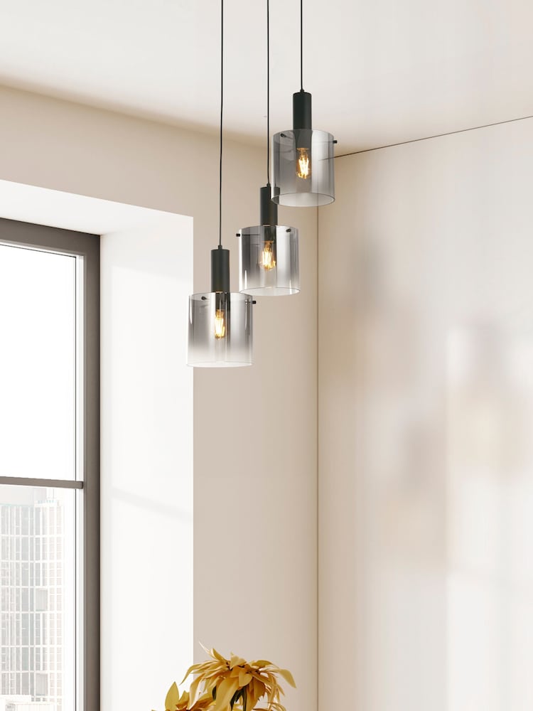 Searchlight Black Savannah 3 Light Multi-Drop Pendant Ceiling Light - Image 1 of 4