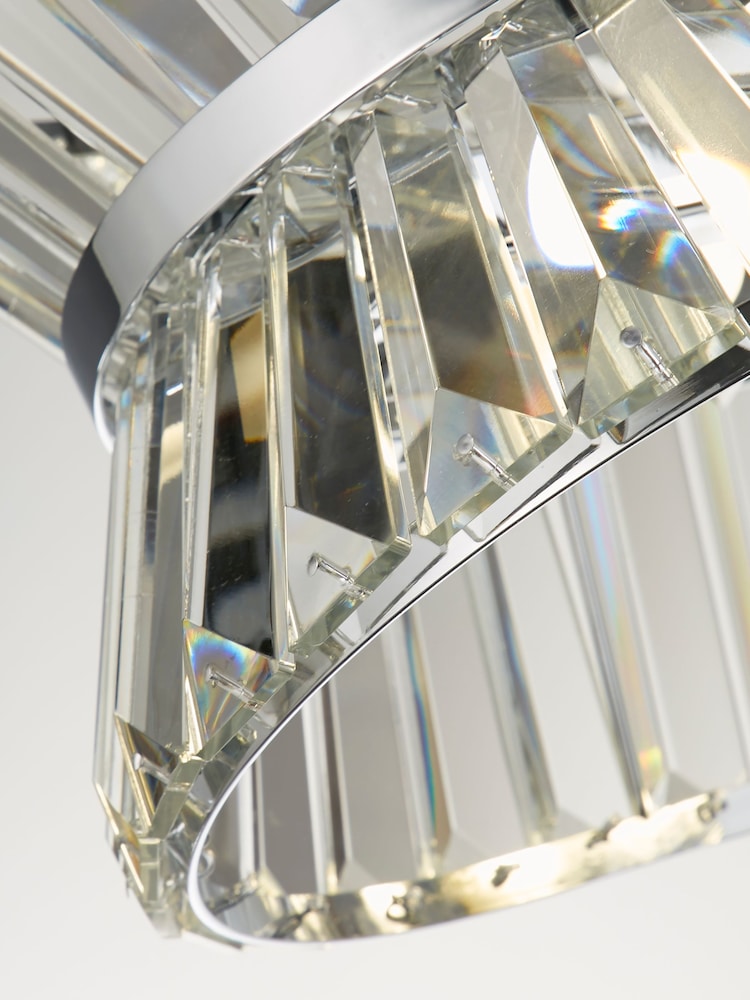 Searchlight Chrome/Clear Hourglass 10 Light Oval Pendant Ceiling Light - Image 4 of 4