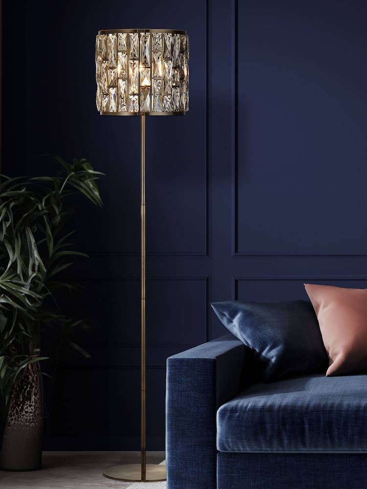 Searchlight Antique Brass Luxe Floor Lamp - Image 1 of 4