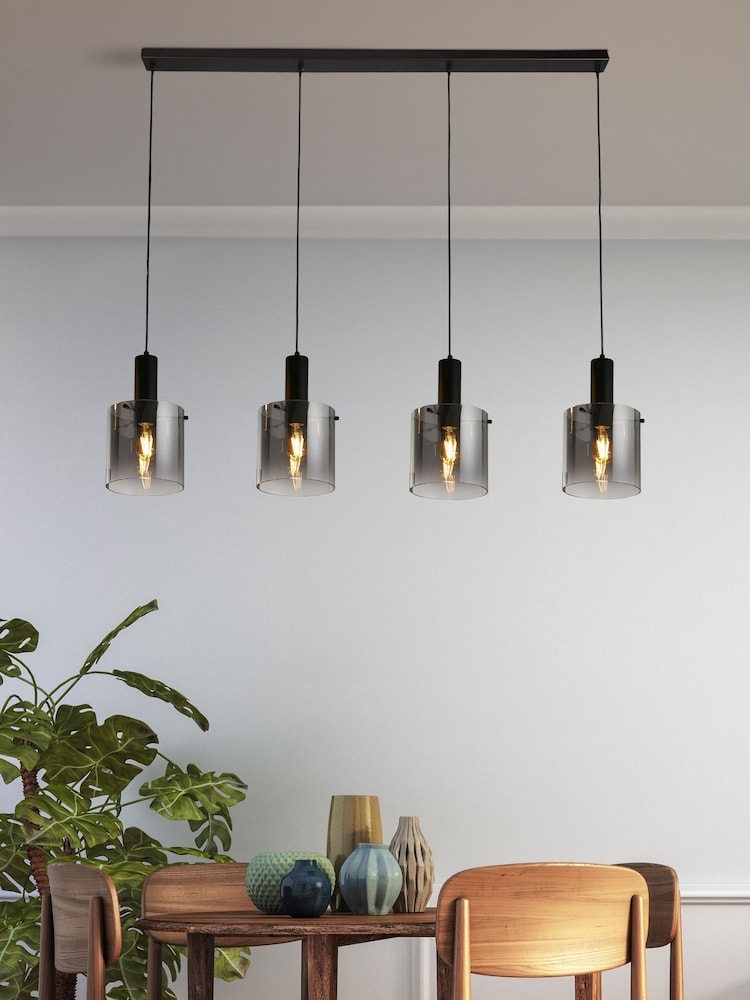 Searchlight Black Savannah 4 Light Bar Pendant Ceiling Light - Image 1 of 4