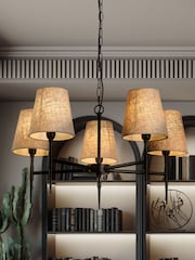 Searchlight Black Dante 5 Light Pendant Ceiling Light - Image 1 of 4