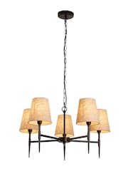 Searchlight Black Dante 5 Light Pendant Ceiling Light - Image 2 of 4