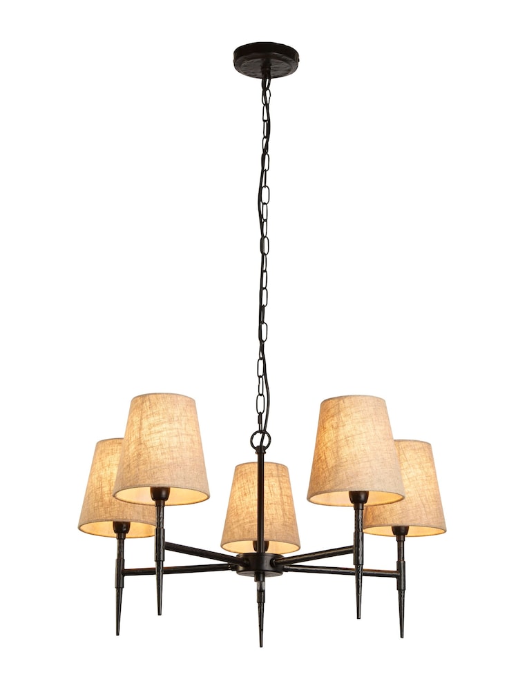 Searchlight Black Dante 5 Light Pendant Ceiling Light - Image 2 of 4