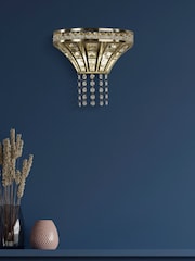 Searchlight Satin Brass Casandra 2 Light Wall Light - Image 1 of 4