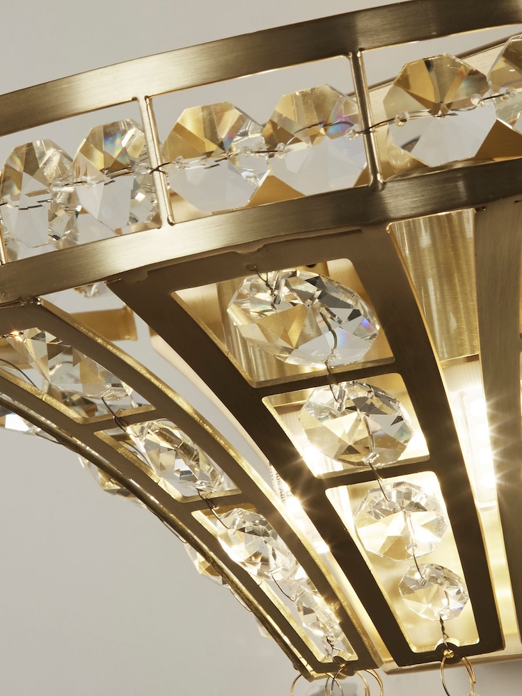 Searchlight Satin Brass Casandra 2 Light Wall Light - Image 4 of 4
