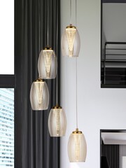 Searchlight Bronze Aspire 5 Light Pendant Ceiling Light - Image 1 of 4