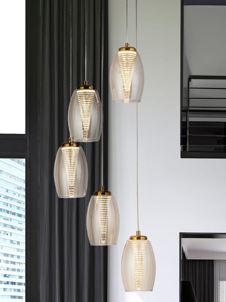 Searchlight Bronze Aspire 5 Light Pendant Ceiling Light - Image 1 of 4