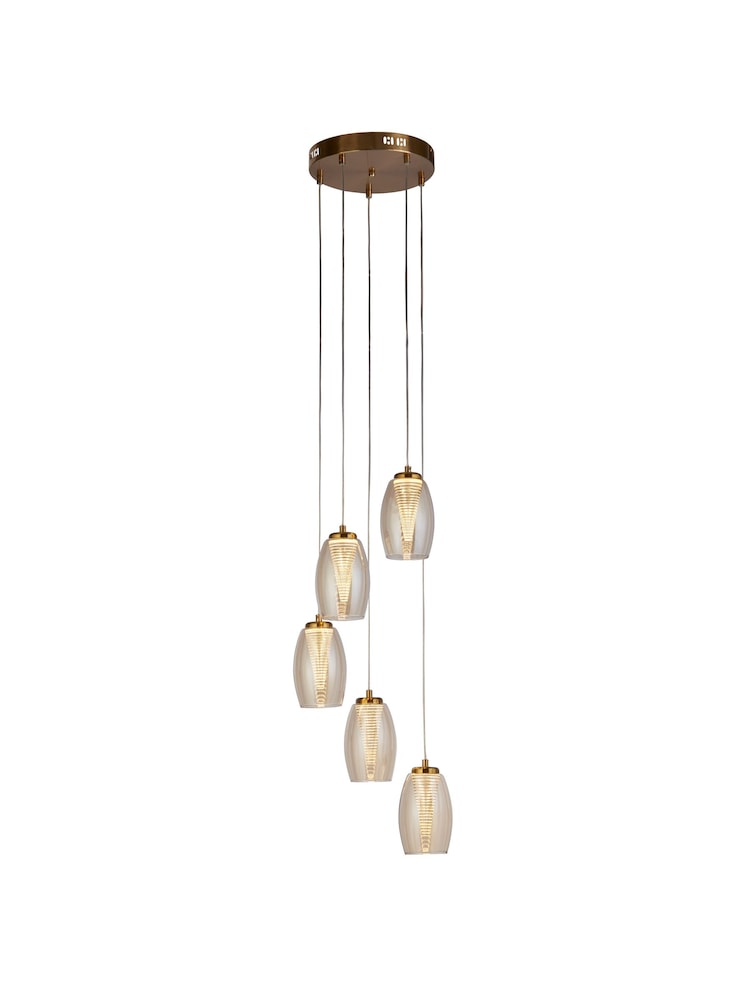 Searchlight Bronze Aspire 5 Light Pendant Ceiling Light - Image 2 of 4