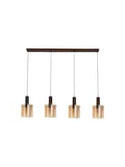 Searchlight Brown Savannah 4 Light Bar Pendant Ceiling Light - Image 4 of 4