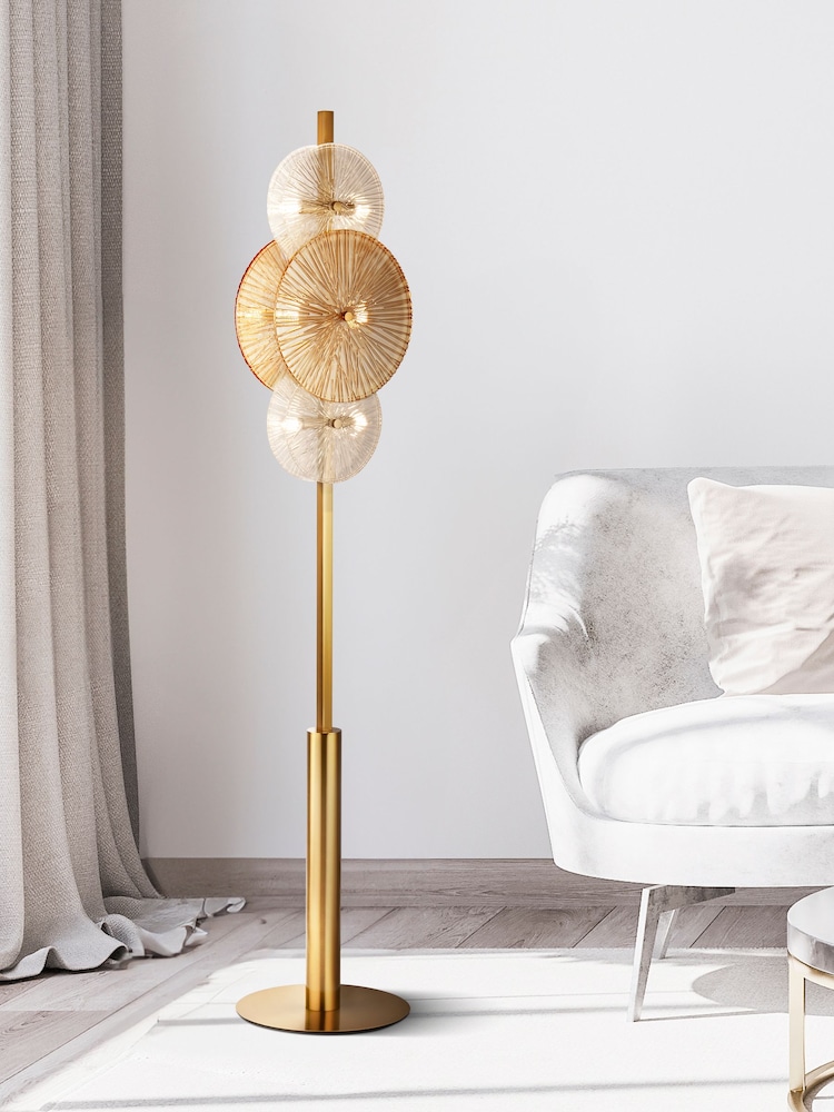 Searchlight Brass Kaleidoscope 6 Light Floor Lamp - Image 1 of 4