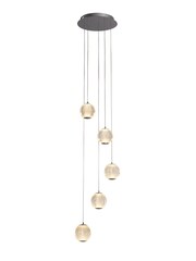 Searchlight Silver Jewel 5 Light Multi-Drop Pendant Ceiling Light - Image 2 of 4