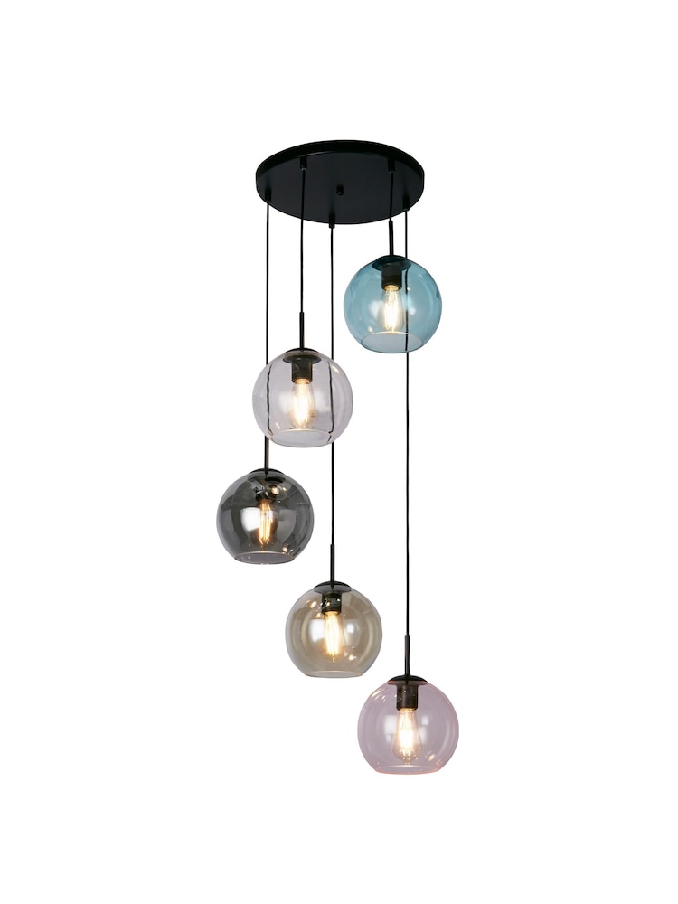 Searchlight Black Festival 5 Light Pendant Ceiling Light - Image 2 of 4