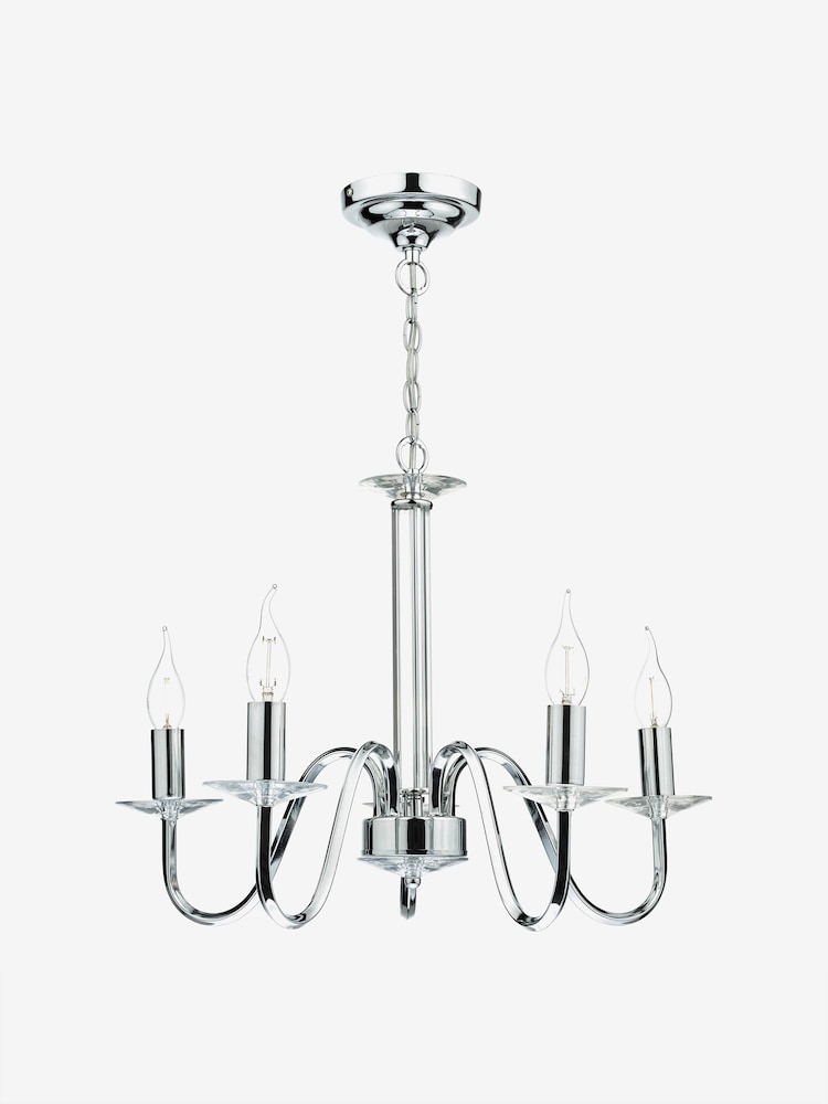 Dar Lighting Chrome Pique 5 Light Fitting - Image 1 of 3 Dar Lighting Chrome Pique 5 Light Fitting - Image 1 of 3