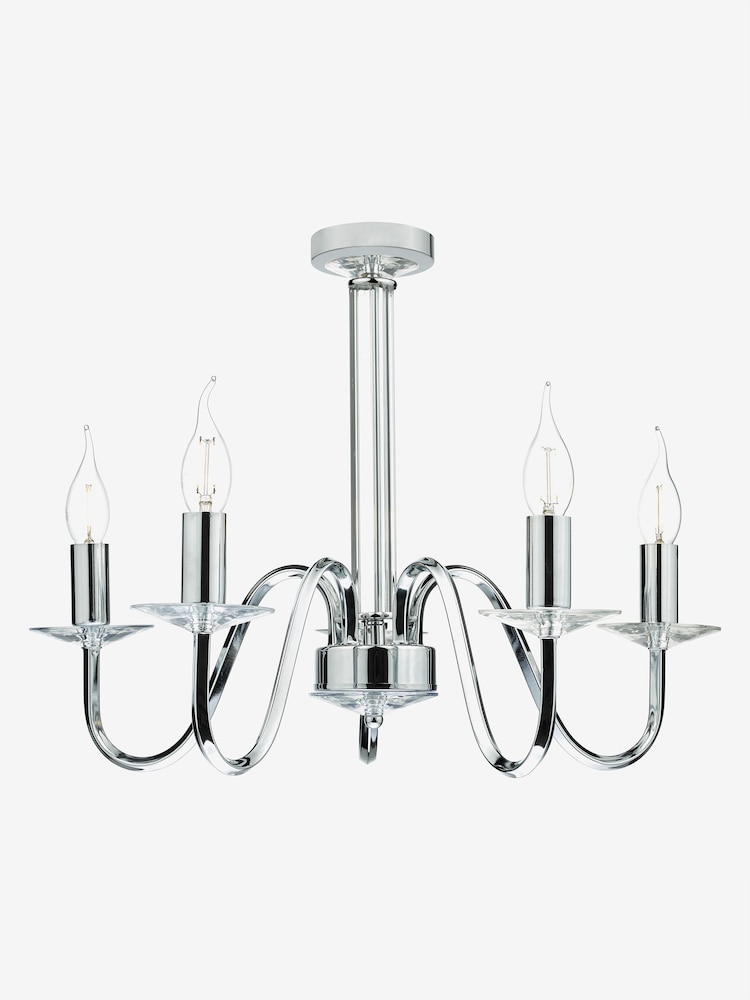 Dar Lighting Chrome Pique 5 Light Fitting - Image 2 of 3 Dar Lighting Chrome Pique 5 Light Fitting - Image 2 of 3