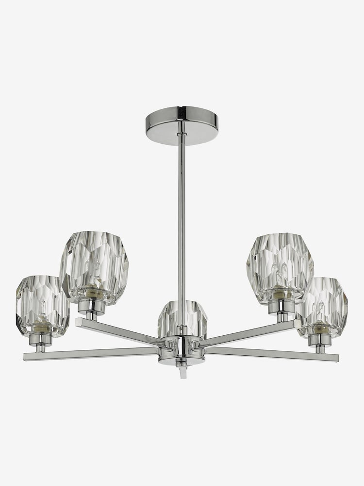 Dar Lighting Chrome Idina 5 Light Semi Flush Ceiling Light - Image 1 of 4