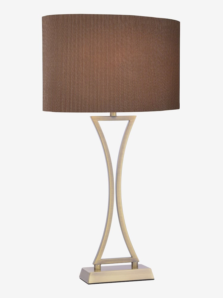 Dar Lighting Brass Oporto Wavy Table Lamp - Image 1 of 4