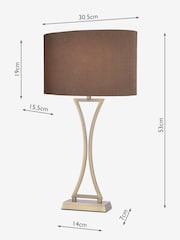 Dar Lighting Brass Oporto Wavy Table Lamp - Image 3 of 4