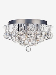Dar Lighting Clear Pluto 3 Light Flush Ceiling Light - Image 1 of 3
