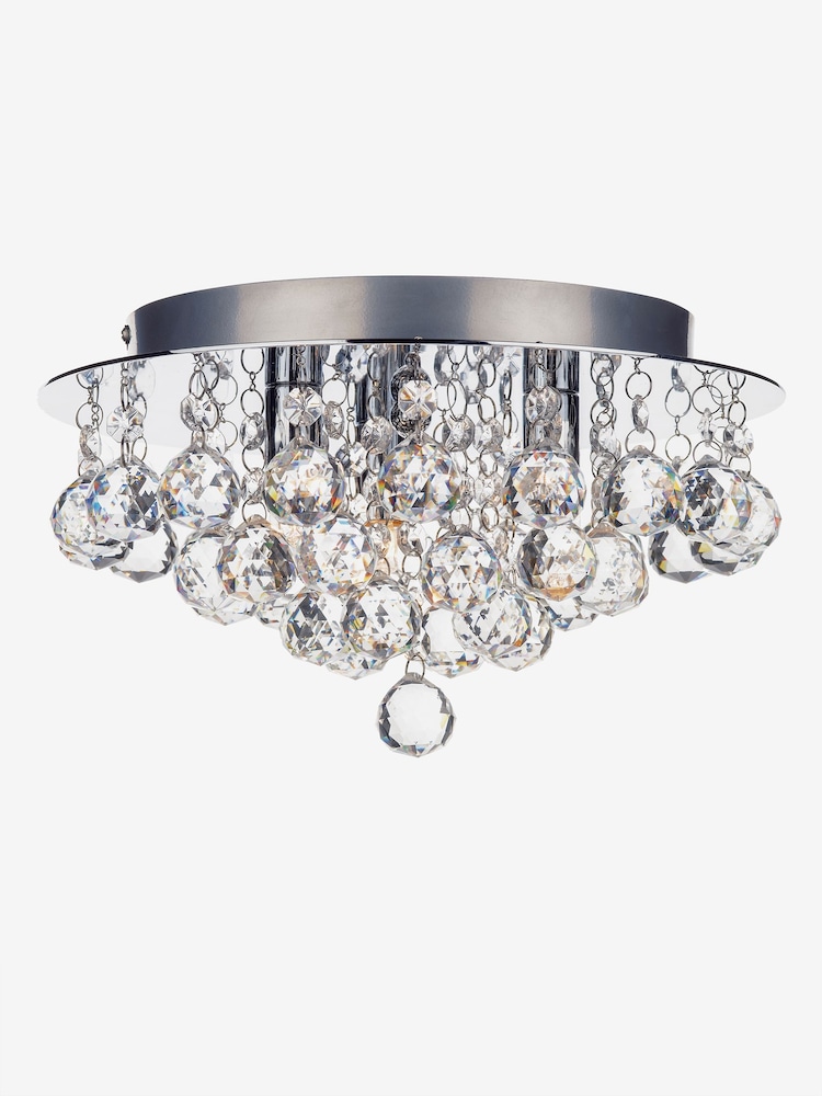 Dar Lighting Clear Pluto 3 Light Flush Ceiling Light - Image 1 of 3 Dar Lighting Clear Pluto 3 Light Flush Ceiling Light - Image 1 of 3