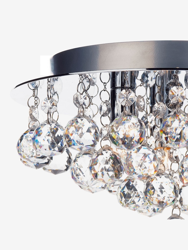 Dar Lighting Clear Pluto 3 Light Flush Ceiling Light - Image 2 of 3