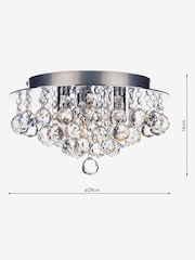 Dar Lighting Clear Pluto 3 Light Flush Ceiling Light - Image 3 of 3