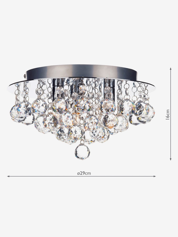 Dar Lighting Clear Pluto 3 Light Flush Ceiling Light - Image 3 of 3 Dar Lighting Clear Pluto 3 Light Flush Ceiling Light - Image 3 of 3