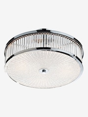 Dar Lighting Chrome Aramis 3 Light Glass Flush Ceiling Light - Image 2 of 4