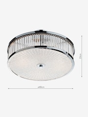 Dar Lighting Chrome Aramis 3 Light Glass Flush Ceiling Light - Image 4 of 4