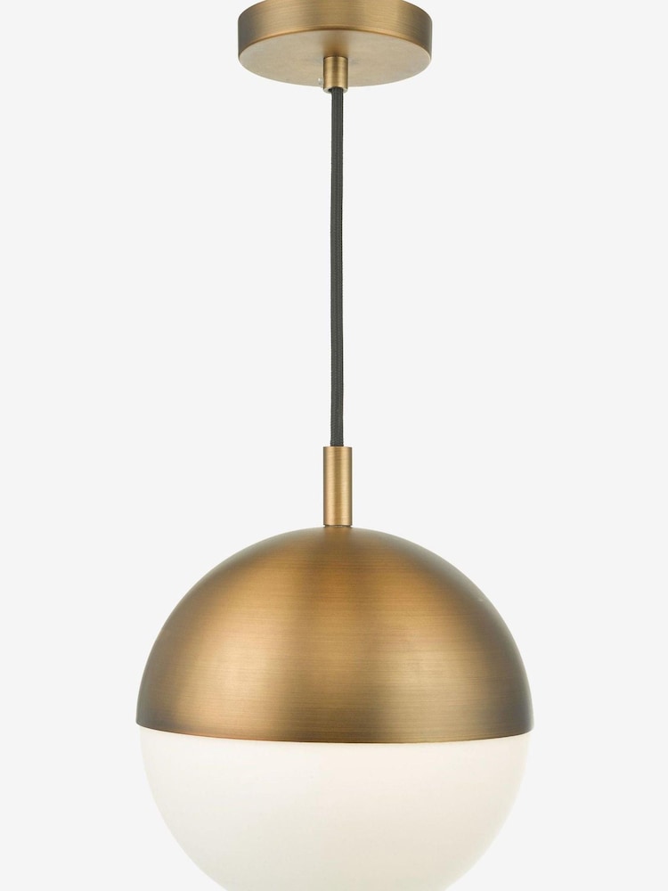 Dar Lighting Brass Andre Pendant Ceiling Light - Image 1 of 3