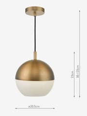 Dar Lighting Brass Andre Pendant Ceiling Light - Image 3 of 3