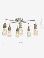Dar Lighting Chrome Kiefer 6 Light Flush Ceiling Light - Image 1 of 3
