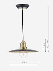 Dar Lighting Black Hannover 1 Light Pendant Ceiling Light - Image 2 of 3