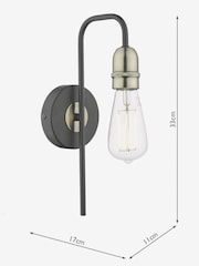 Dar Lighting Black Kiefer Wall Light - Image 3 of 3