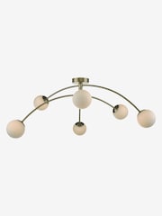 Dar Lighting Brass Puglia 6 Light Semi Flush Ceiling Light - Image 2 of 4