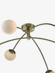 Dar Lighting Brass Puglia 6 Light Semi Flush Ceiling Light - Image 3 of 4