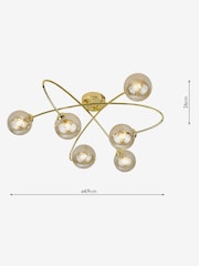 Dar Lighting Gold Etta 6 Light Semi Flush Ceiling Light - Image 4 of 5