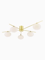 Dar Lighting Gold Jasper 5 Light Semi Flush Ceiling Light - Image 2 of 4