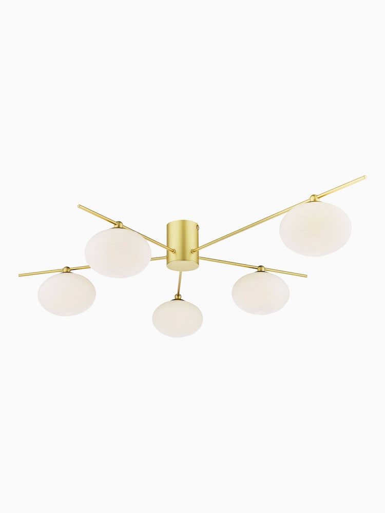 Dar Lighting Gold Jasper 5 Light Semi Flush Ceiling Light - Image 2 of 4