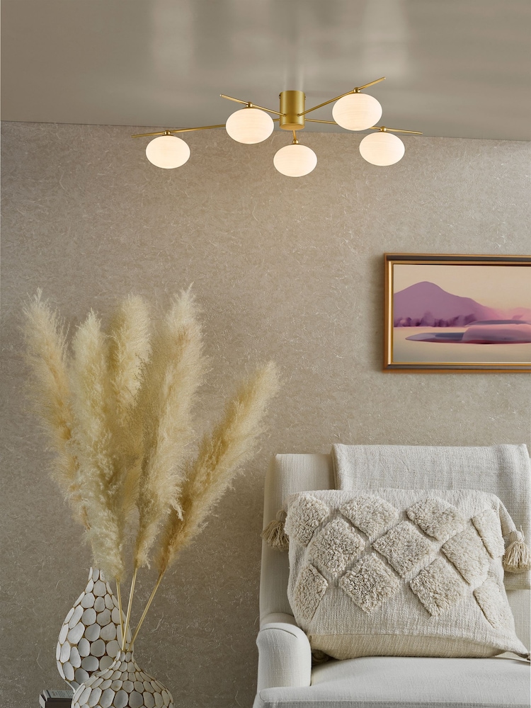 Dar Lighting Gold Jasper 5 Light Semi Flush Ceiling Light - Image 4 of 4
