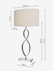 Dar Lighting Chrome Luigi 2 Hoop Table Lamp - Image 2 of 2
