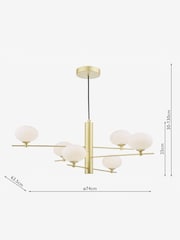 Dar Lighting Gold Jasper 6 Light Pendant Ceiling Light - Image 5 of 5