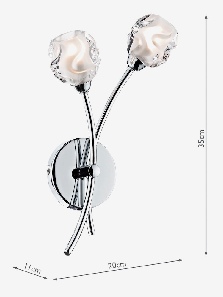 Dar Lighting Chrome Seattle Double Wall Bracket - Image 2 of 4