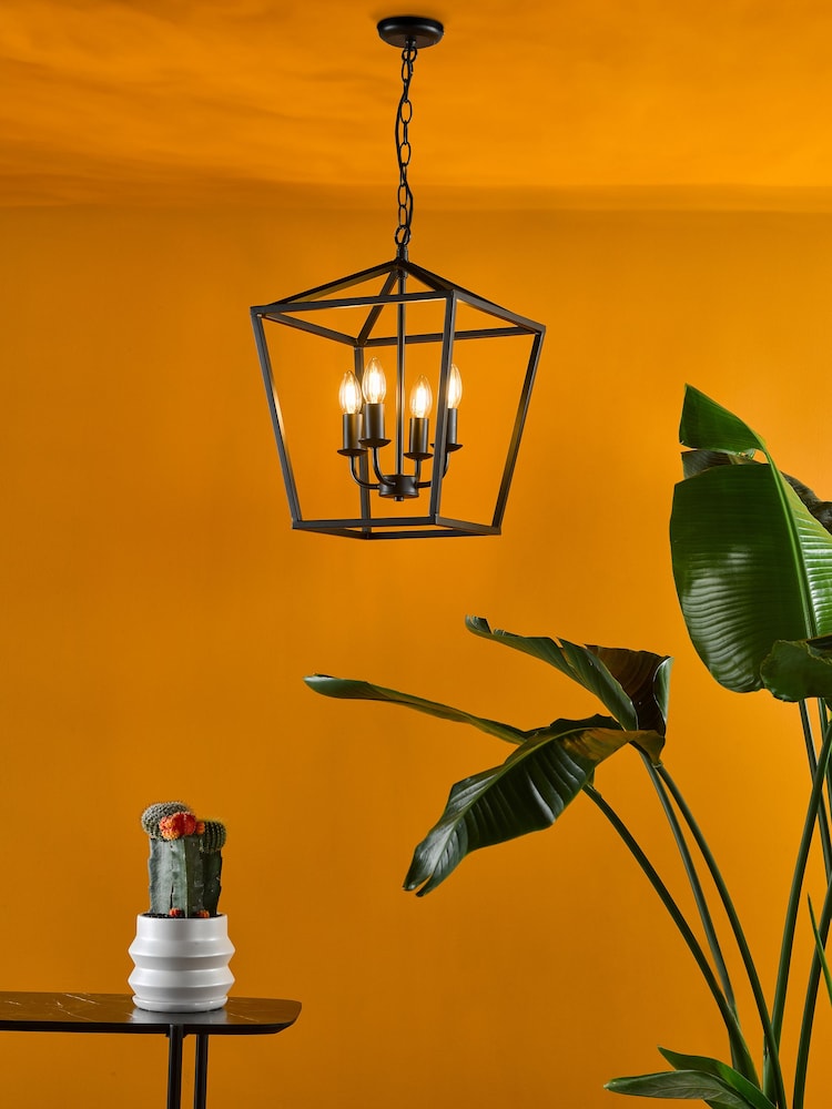Dar Lighting Black Fionn 4 Light Pendant Ceiling Light - Image 1 of 5