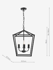 Dar Lighting Black Fionn 4 Light Pendant Ceiling Light - Image 5 of 5