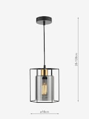 Dar Lighting Black Tatum Pendant Ceiling Light - Image 3 of 5